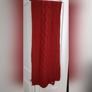 Bench Deep Red Cable Knit Scarf